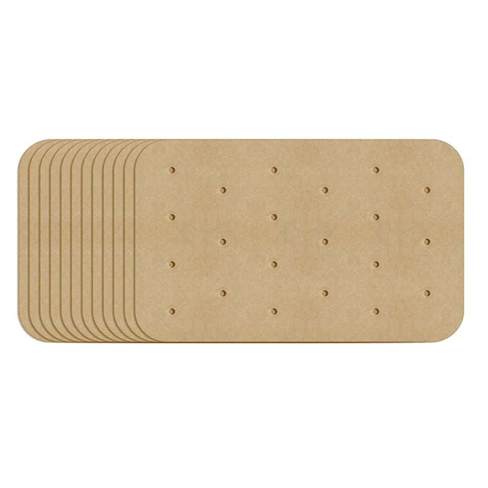 100Pcs Air Fryer Paper Rounded Corner Liners for Air Fryer Steamer Wood Color