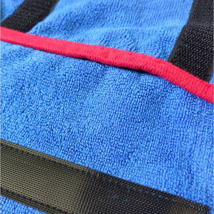 2Pcs Pet Bathrobe Clothes Blue and Grey