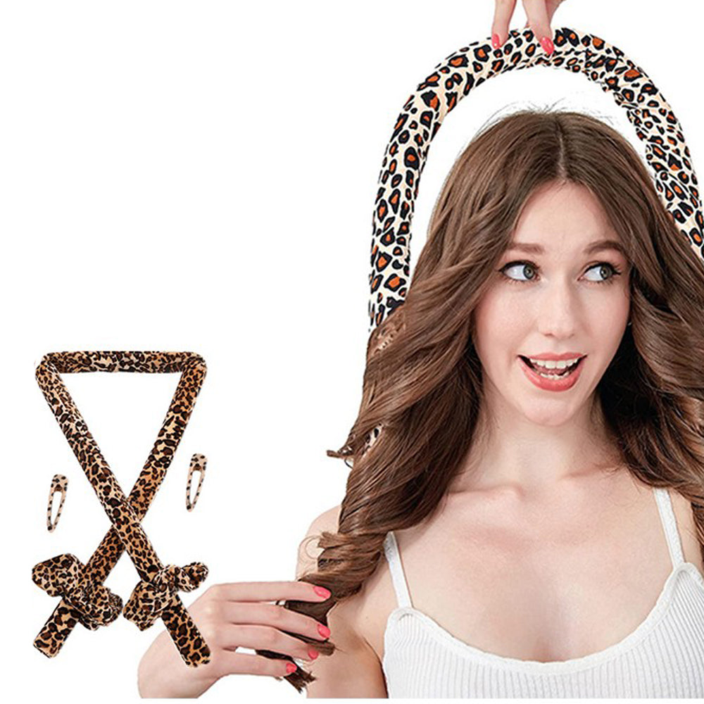 2pcs Heatless Hair Curler No Heat Rod Headband for Long Hair -Brown