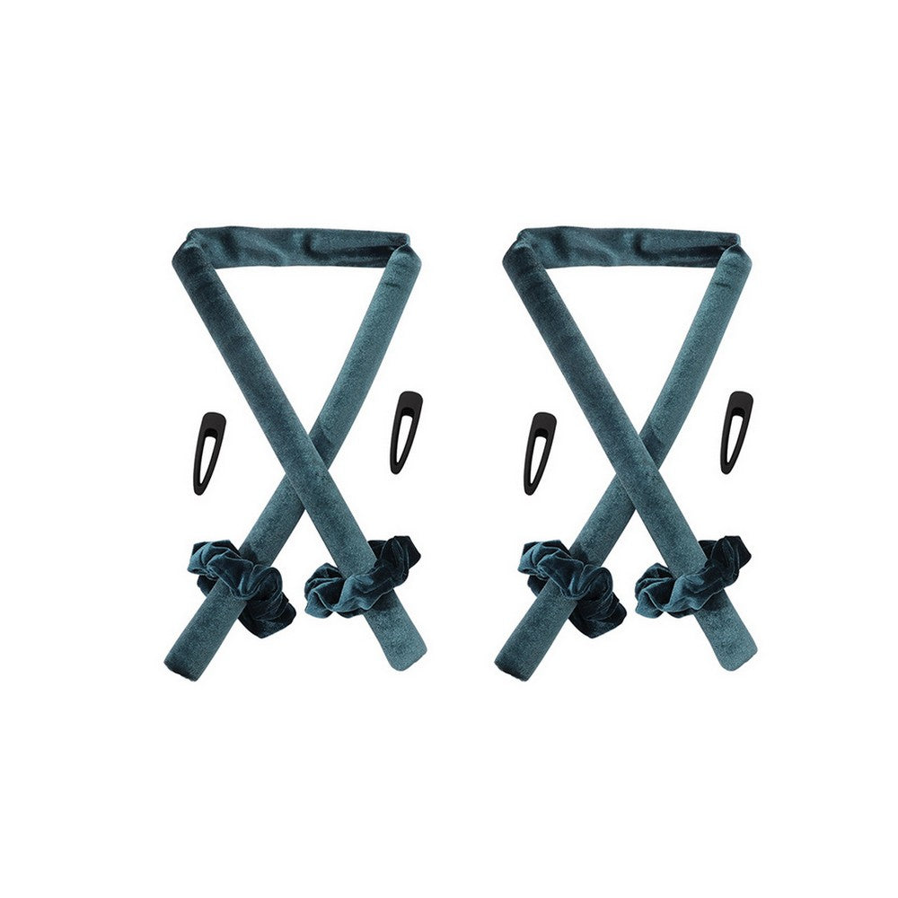 2pcs Heatless Hair Curler No Heat Rod Headband for Long Hair -Blue