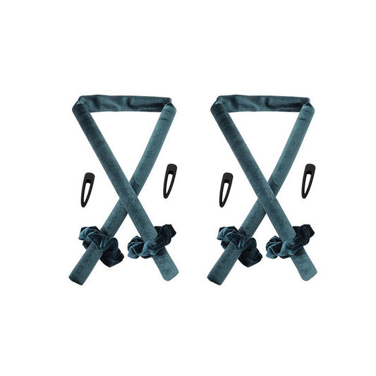 2pcs Heatless Hair Curler No Heat Rod Headband for Long Hair -Blue