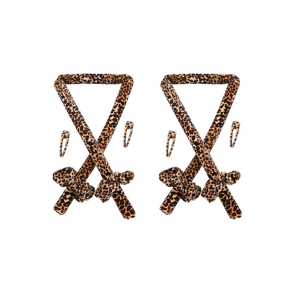 2pcs Heatless Hair Curler No Heat Rod Headband for Long Hair -Brown