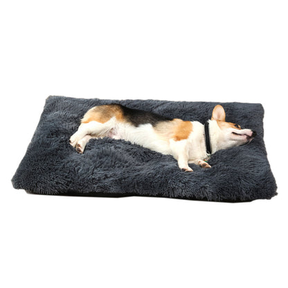 65x50cm Pet Warm Pad Dog Bed Pad Pet Plush Mat Cat Bed Pad Fluffy Dog Bed Black