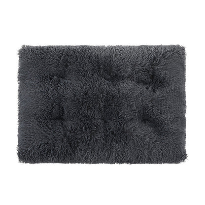 65x50cm Pet Warm Pad Dog Bed Pad Pet Plush Mat Cat Bed Pad Fluffy Dog Bed Black