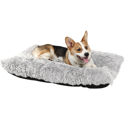 65x50cm Pet Warm Pad Dog Bed Pad Pet Plush Mat Cat Bed Pad Fluffy Dog Bed Grey