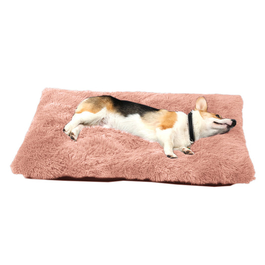 55x40cm Pet Warm Pad Dog Bed Pad Pet Plush Mat Cat Bed Pad Fluffy Dog Bed Pink