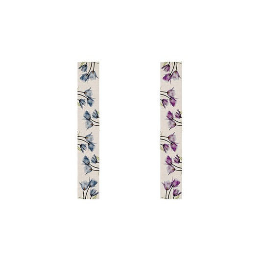 Set of 2 Pack Tulip Flower Linen Table Runners-Red and Blue
