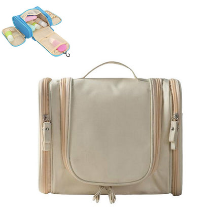 Travel Hanging Toiletry Bag Water Resistant Large Makeup Organizer Wash Bag for Men Women -Coffee