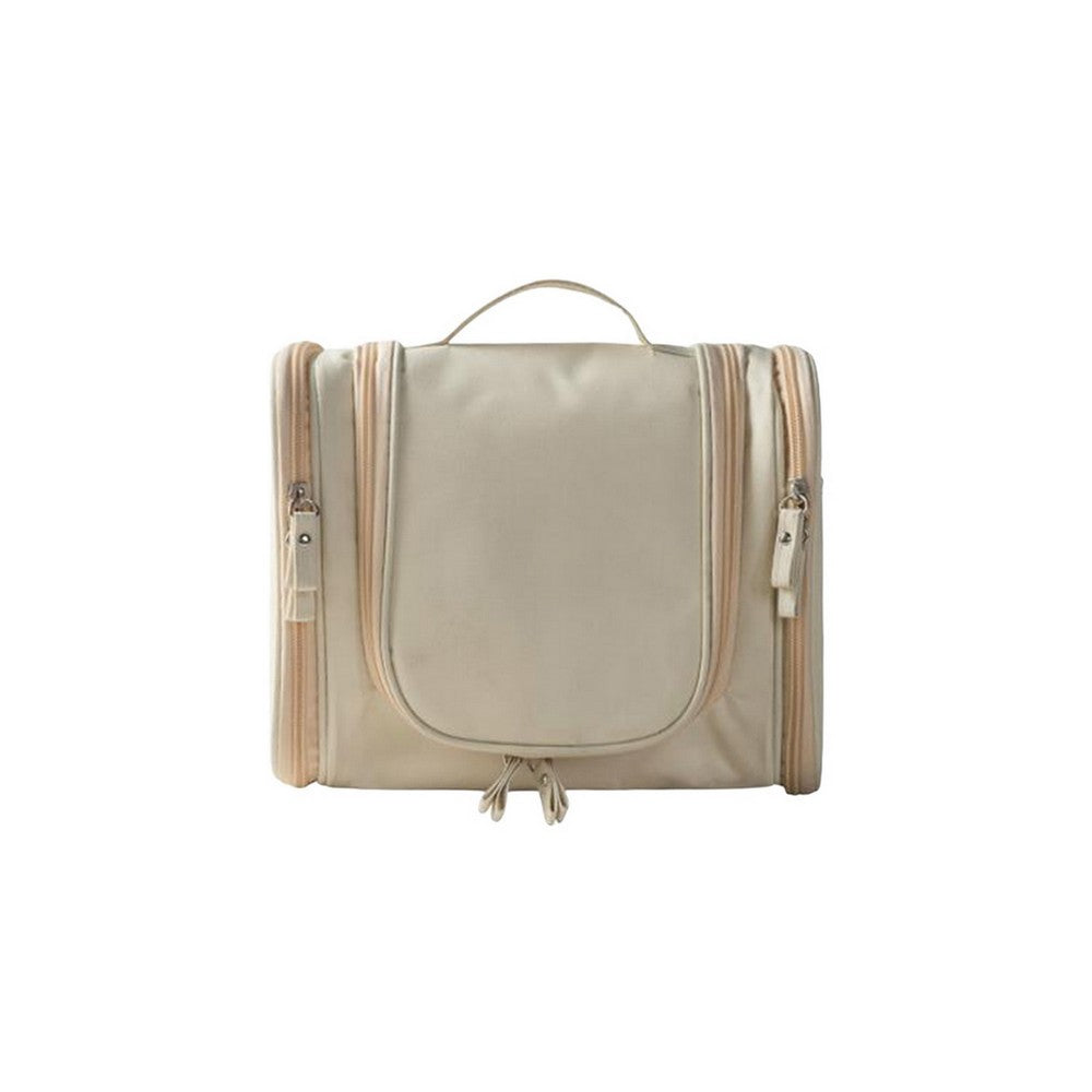 Travel Hanging Toiletry Bag Water Resistant Large Makeup Organizer Wash Bag for Men Women -Coffee