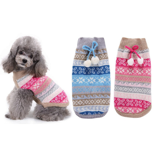 2 X Pet Knitted Sweater Blue and Pink M Size