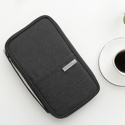 Multifunctional Travel Passport Bag Family Passport Organizer Holder Bag -Black