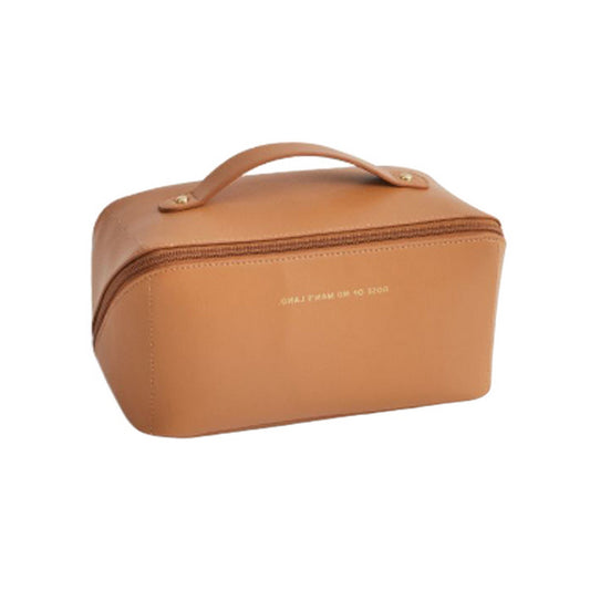 Travel Cosmetic Bag Portable Makeup Organizer Toiletry Bag For Women -Coffee