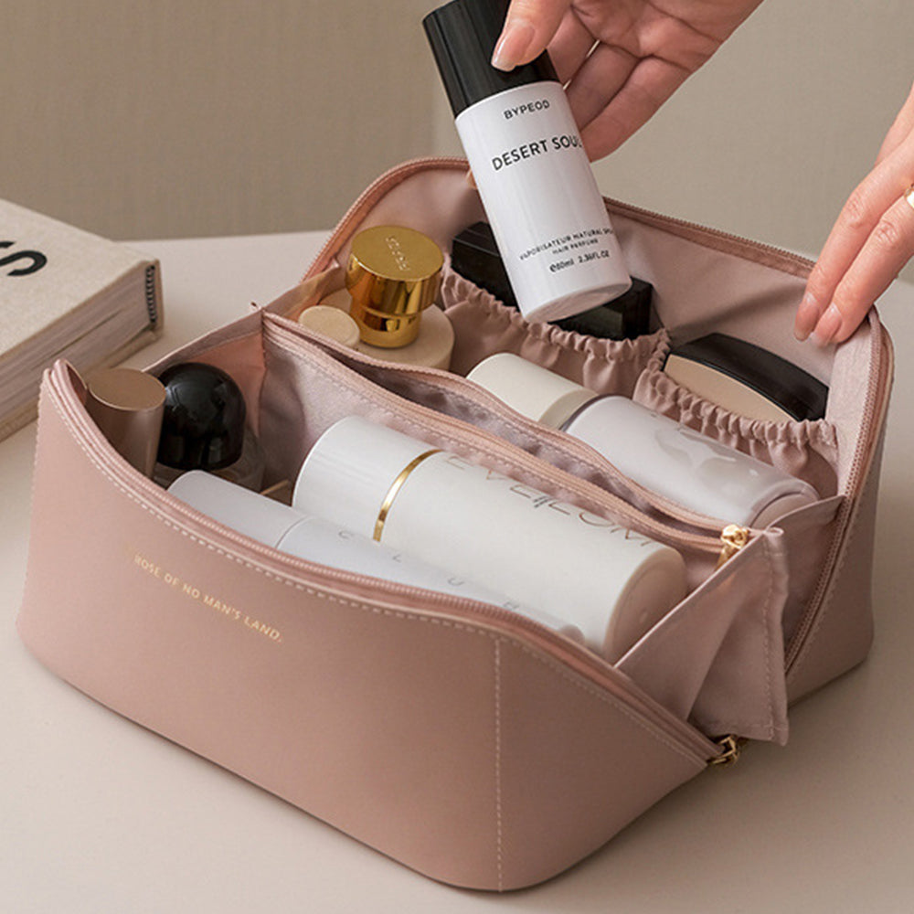 Travel Cosmetic Bag Portable Makeup Organizer Toiletry Bag For Women -Pink