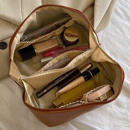 Travel Cosmetic Bag Portable Makeup Organizer Toiletry Bag For Women -Coffee