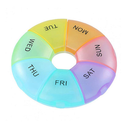 2Pcs Weekly Pill Organizer Portable Travel 7 Day Pill Case Daily Pill Box Dispenser Medicine Planner Colorful
