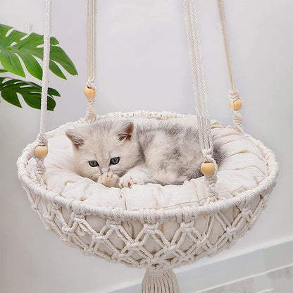 Pet Hammock Hanging Cat Bed Aerial Kitten Climbing Frame Sunny Window Seat Nest