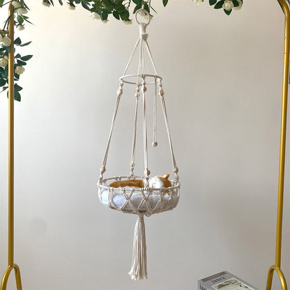 Pet Hammock Hanging Cat Bed Aerial Kitten Climbing Frame Sunny Window Seat Nest