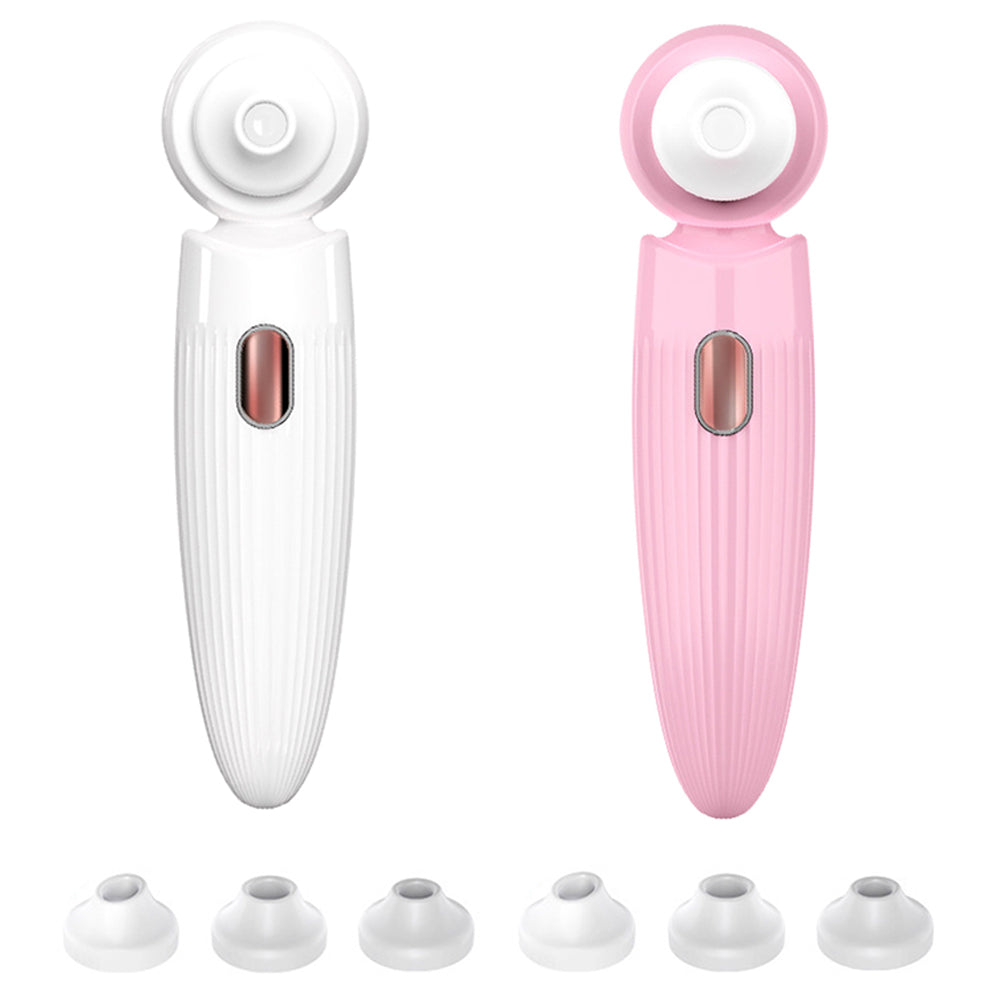 2Pcs Electric Blackhead Remover Face Pore Cleaner White and Pink