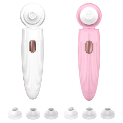 2Pcs Electric Blackhead Remover Face Pore Cleaner White and Pink