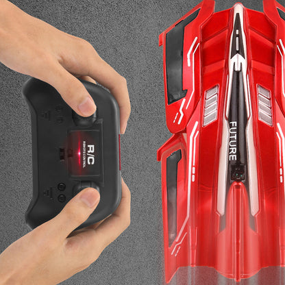 Wall Climbing Remote Control Car 360 Degree Rotating Stunt Toy RC Car for Kids -Red