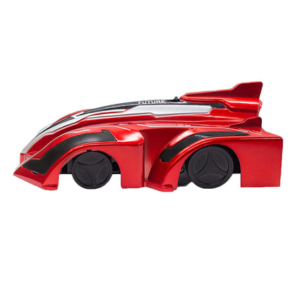 2pcs Wall Climbing Remote Control Car 360 Degree Rotating Stunt Toy RC Car for Kids -Blue and Red