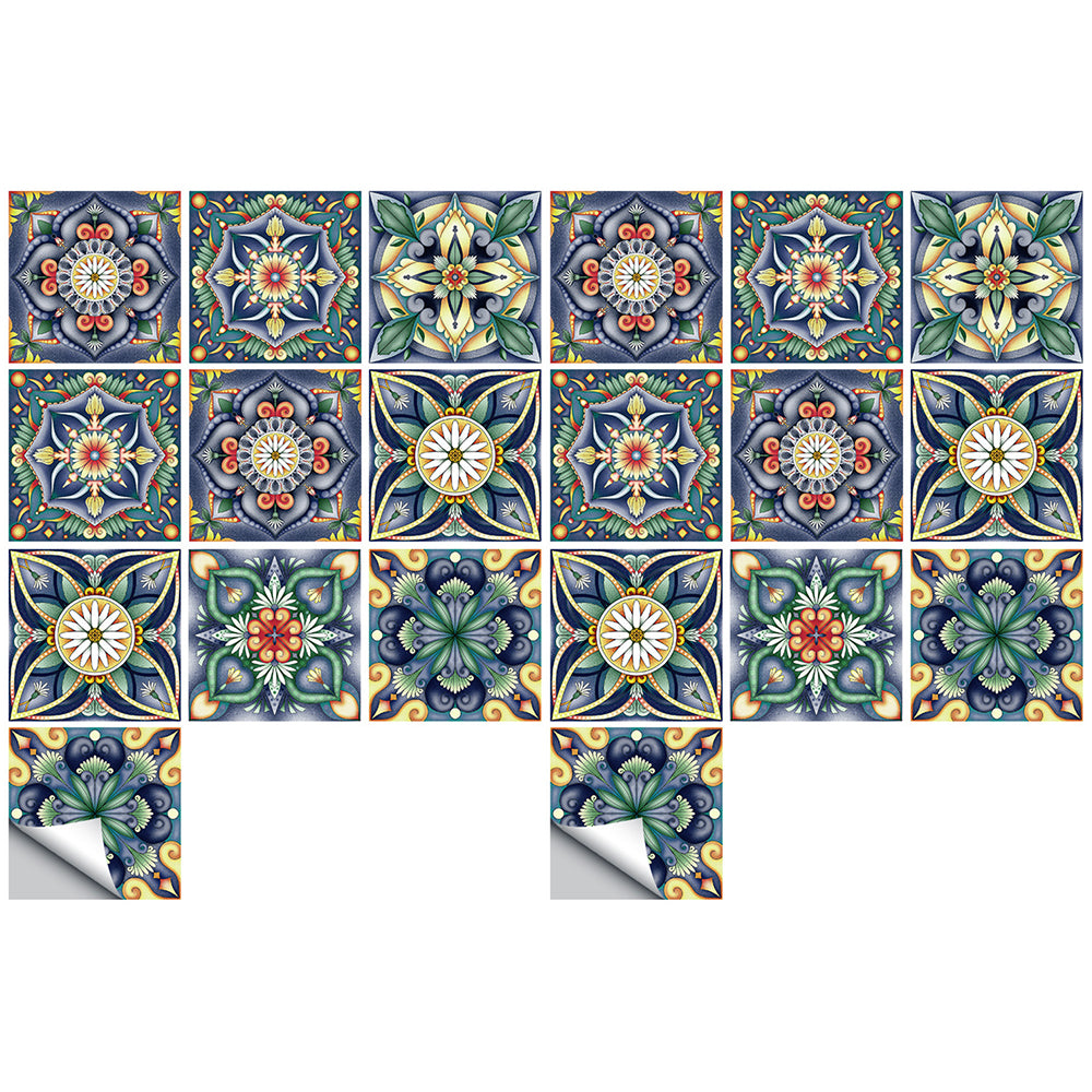 Wall Art 20pcs Reusable Tile Wall Stickers-Style 5