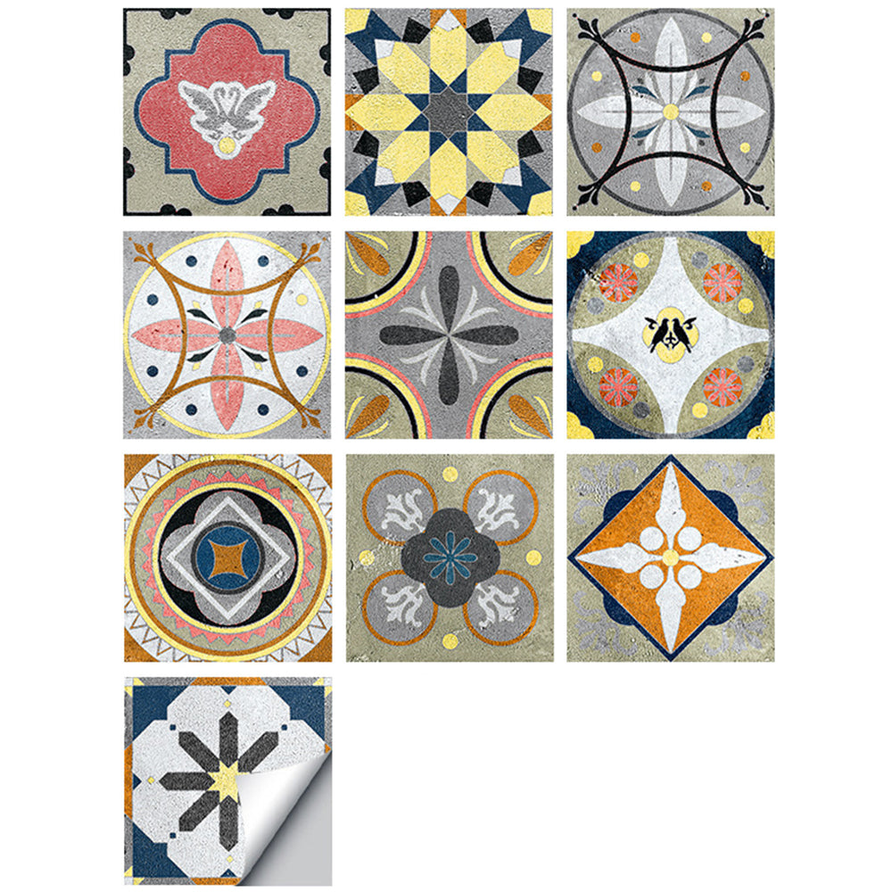 Wall Art 10pcs Reusable Tile Wall Stickers-Style 4