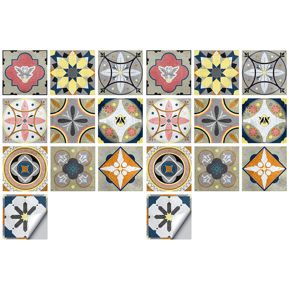 Wall Art 10pcs Reusable Tile Wall Stickers-Style 4