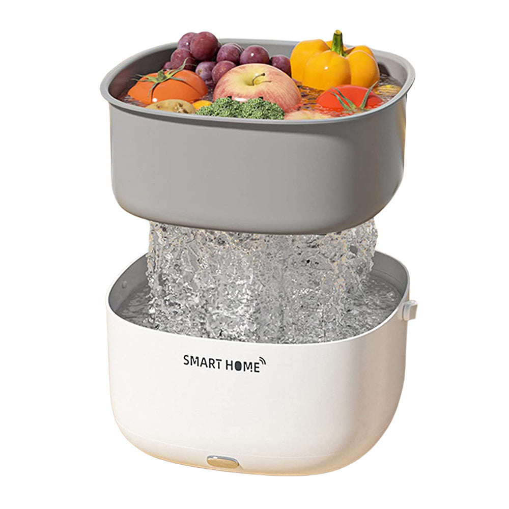 Ultrasonic Fruit Vegetable Cleaning Machine Fruit Vegetable Purifier with Drain Basket