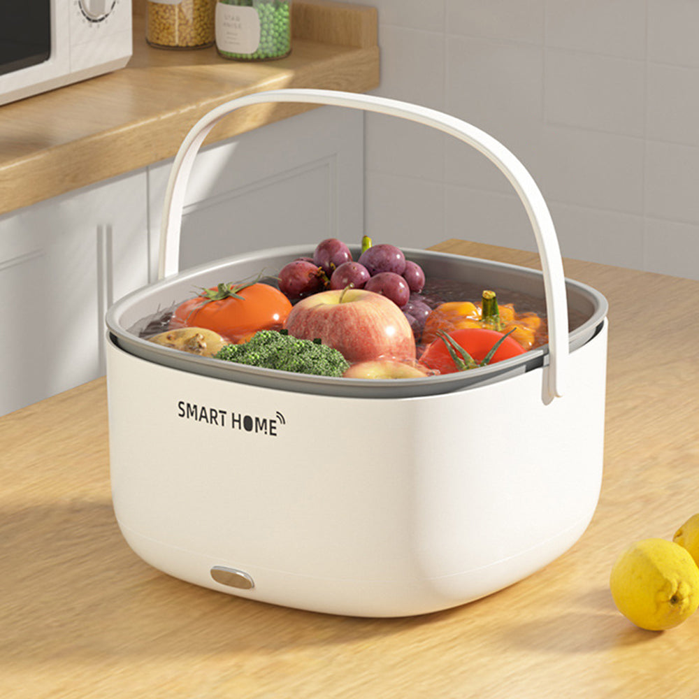 Ultrasonic Fruit Vegetable Cleaning Machine Fruit Vegetable Purifier with Drain Basket