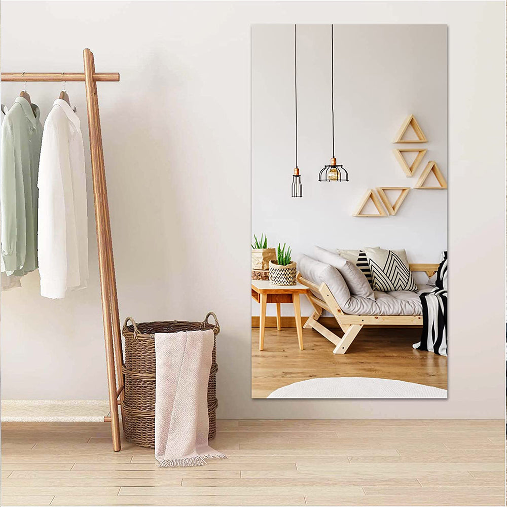2Pcs 50x150cm Self Adhesive Flexible Non Glass Mirror Sheet