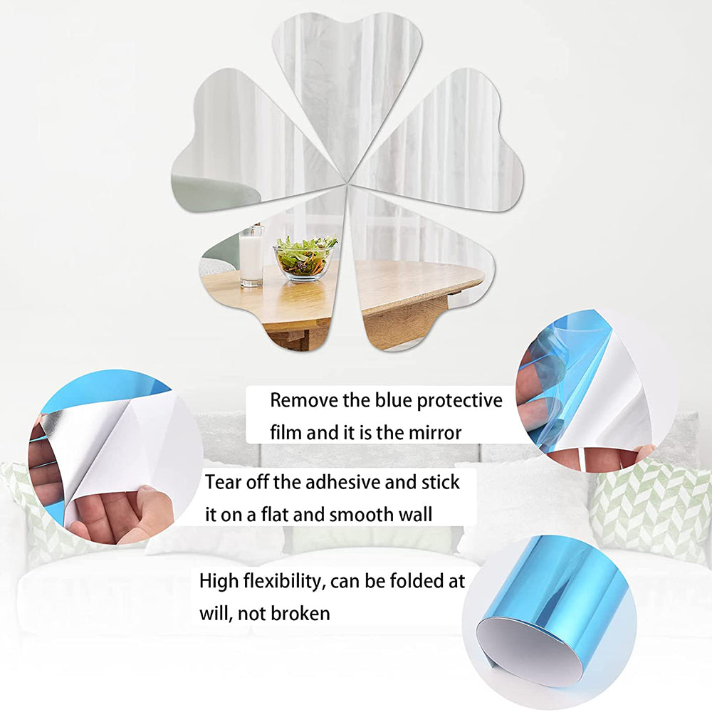 2Pcs 50x150cm Self Adhesive Flexible Non Glass Mirror Sheet