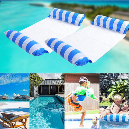 Toy Inflatable Floating Water Hammock Water Toy with Pump-Light blue