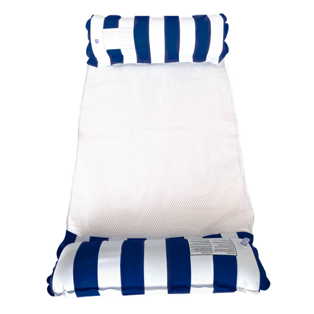 Toy Inflatable Floating Water Hammock Water Toy with Pump-Dark blue