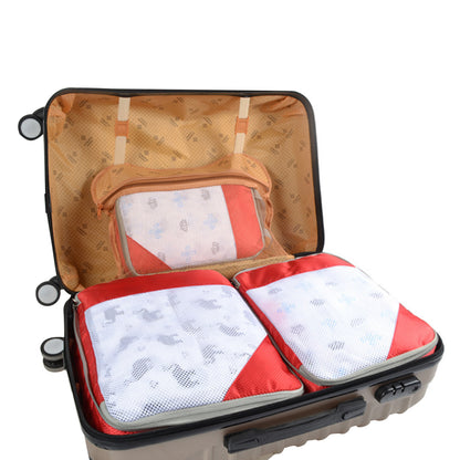 3-Piece Travel Compression Storage Bags -Red