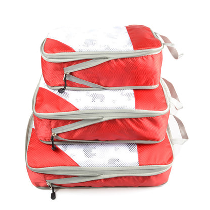 3-Piece Travel Compression Storage Bags -Red