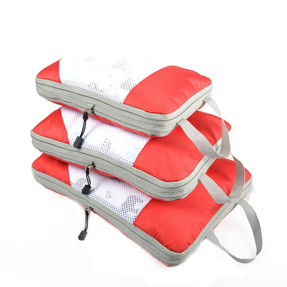 3-Piece Travel Compression Storage Bags -Red