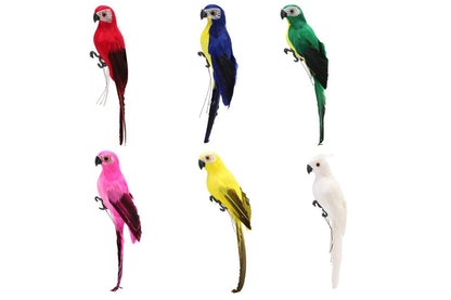6 PCS Lifelike Artificial Birds Feathered Fake Shoulder Parrot Decor Model