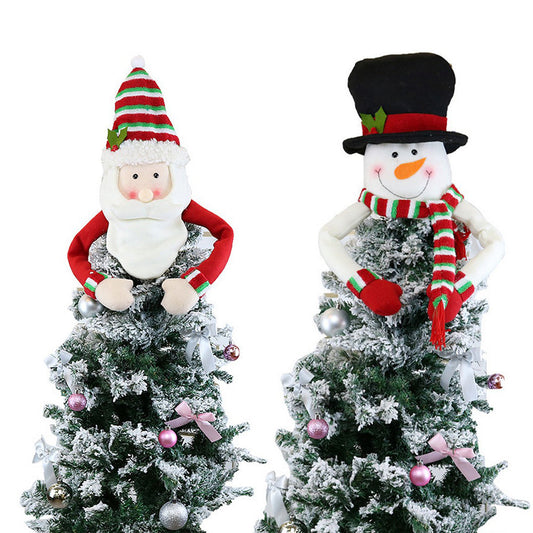 2X Santa Claus Snowman Christmas Tree Topper Decor