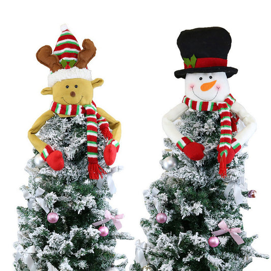 2X Snowman Elk Christmas Tree Topper Decor