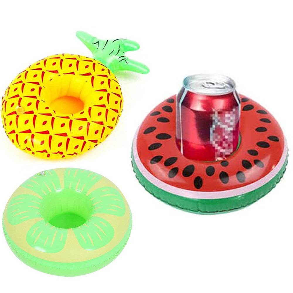 3Pcs Inflatable Floating Drink Cup Can Beer Holder Swimming Pool Bath Beach Party