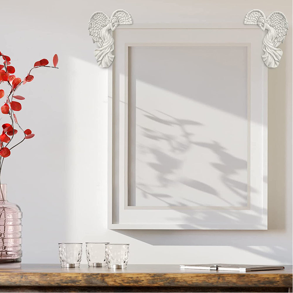 2Pcs Angel Wing Door Corner Sculpture Door Frame Decoration