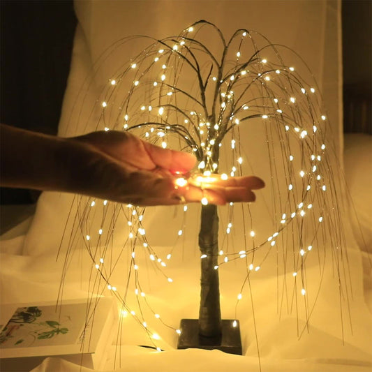 2Pcs Christmas LED Tabletop Tree Lights Xmas Night Light