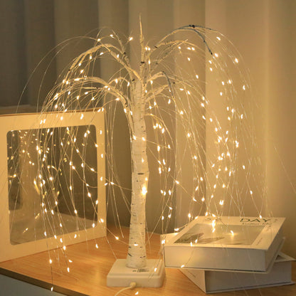 2Pcs Christmas LED Tabletop Tree Lights Xmas Night Light