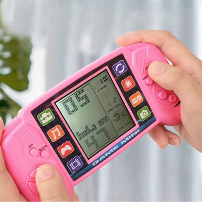 Toy Pocket Handheld Video Game Console 3.5in Brick Game Player with 23 Classic Games -Pink