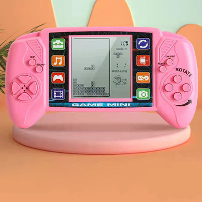 Toy Pocket Handheld Video Game Console 3.5in Brick Game Player with 23 Classic Games -Pink