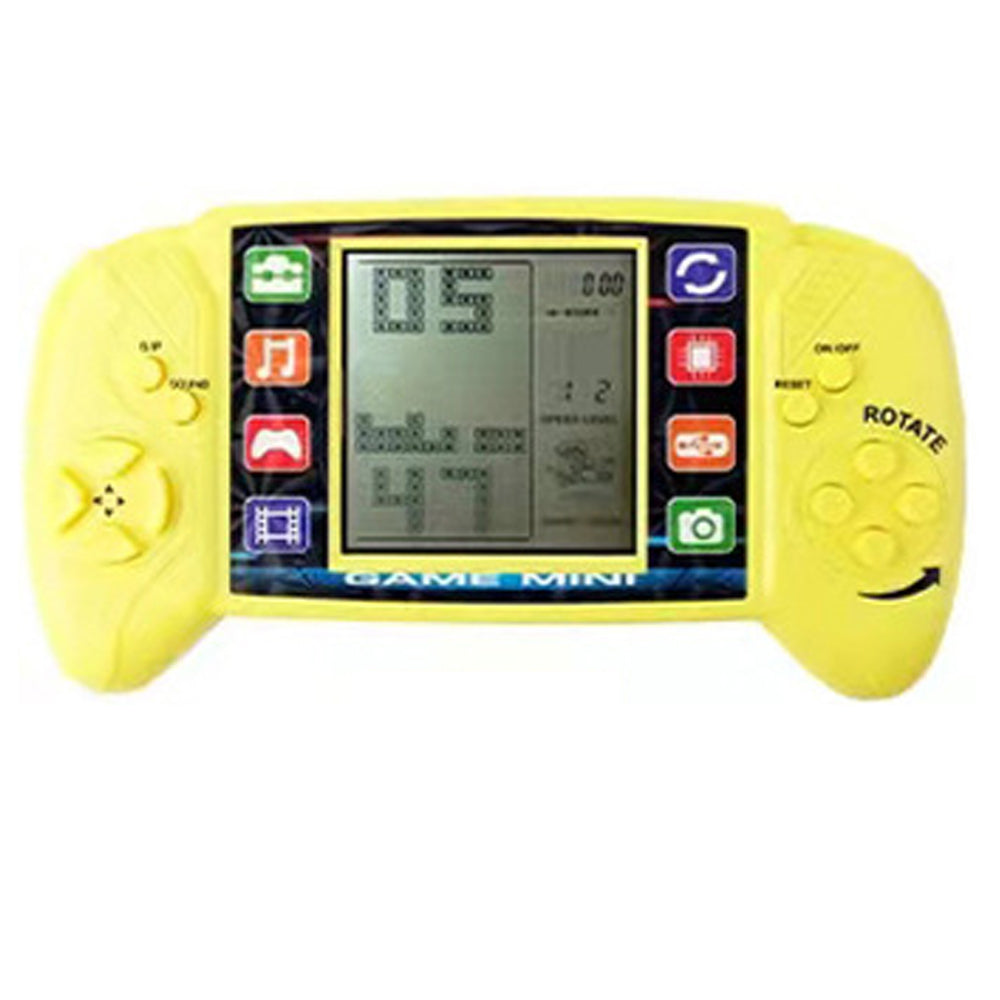 Toy Pocket Handheld Video Game Console 3.5in Brick Game Player with 23 Classic Games -Yellow and Black