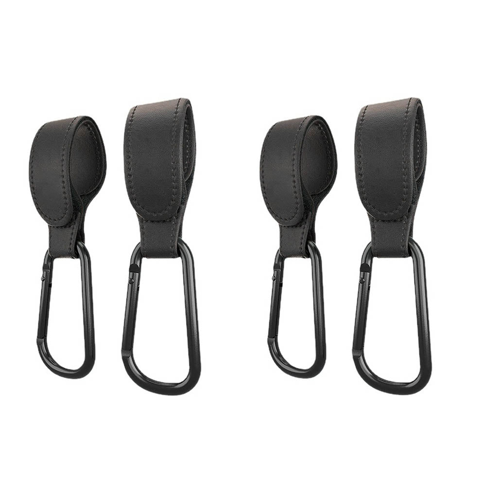 4Pcs Baby Stroller Hooks Adjustable Pushchair Hanger for Hanging Bags and Shopping -Black