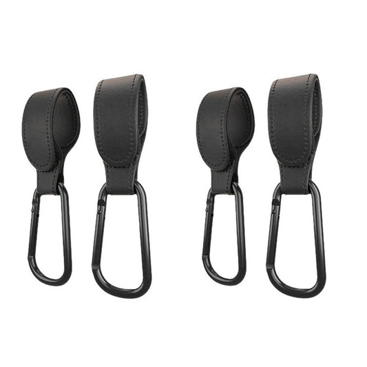 4Pcs Baby Stroller Hooks Adjustable Pushchair Hanger for Hanging Bags and Shopping -Black