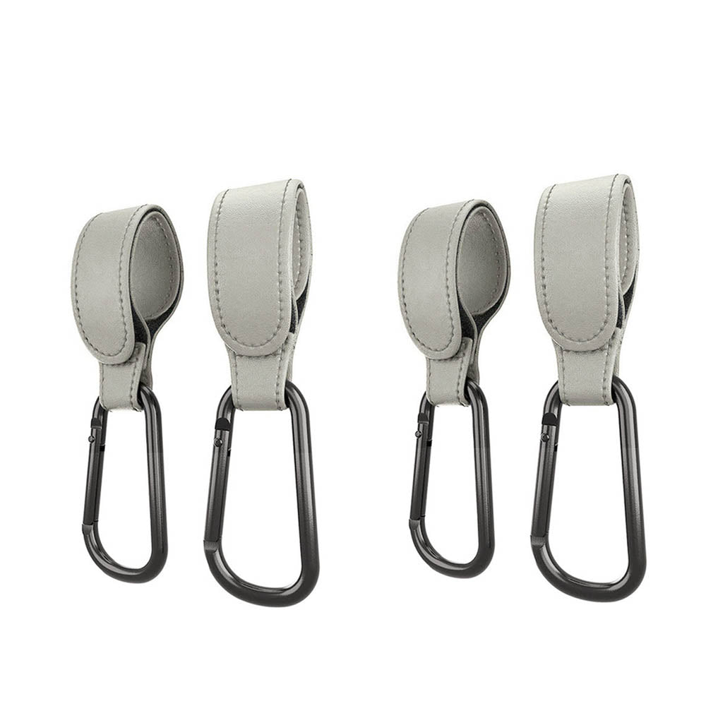 4Pcs Baby Stroller Hooks Adjustable Pushchair Hanger for Hanging Bags and Shopping -Grey